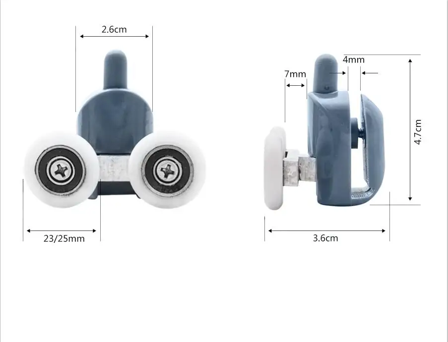 4 шт.-8 шт./компл. 23 мм/25 мм алюминиевый сплав двойные всплывающие колеса раздвижные двери для душа ролики бегуны шкивы кабина фурнитура