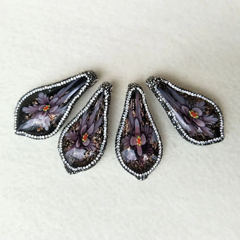 5pcs Druzy Glaze Pendants Jewelry, Glaze Quartz pendant, With Crystal