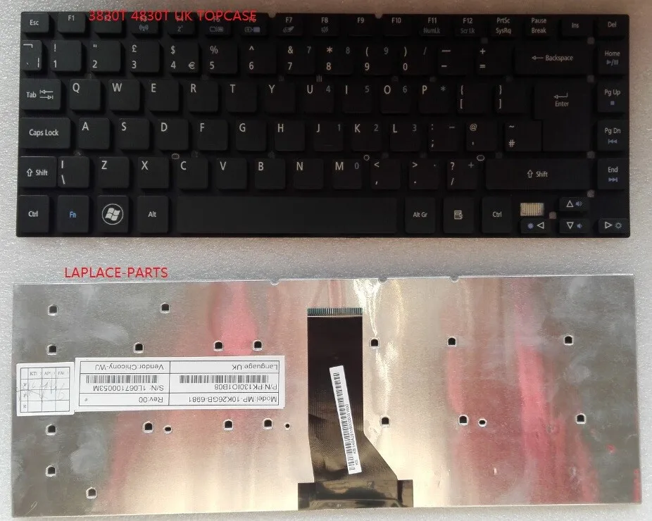 Новая оригинальная английская клавиатура для Acer 3830 3830T 4840 4830T MP-10K26GB-6981 P/N: PK1301O1B08 |