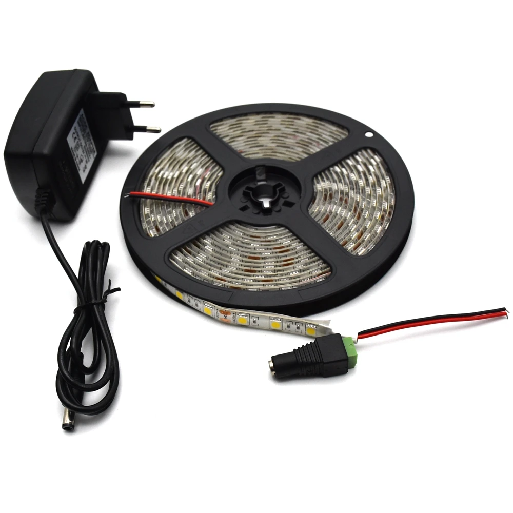 DC12V 5050 LED Strip Waterproof White Flexible LED Light ...