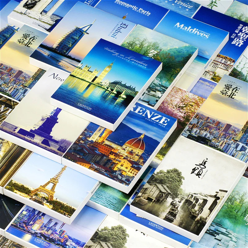 30 Sheets/Set Travel Around The World Paper Postcard Greeting Card City Landscape Postcard in