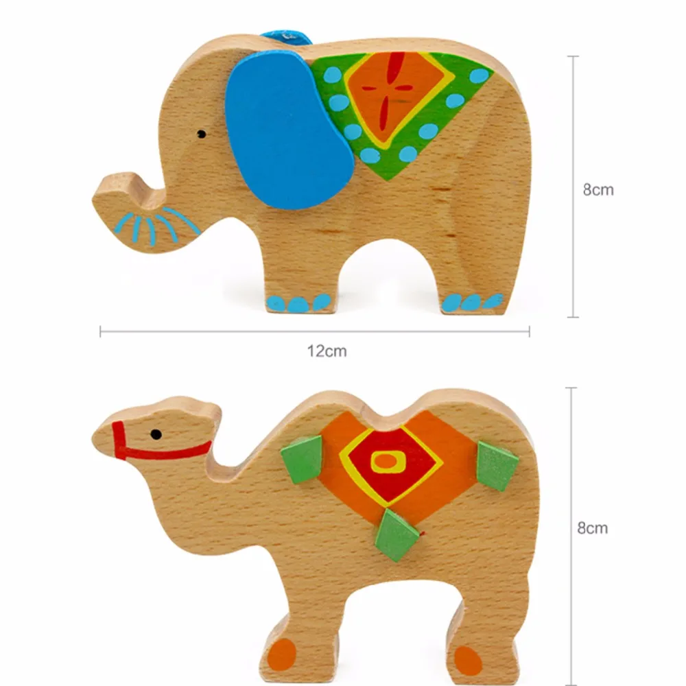 Cute Cartoon Animal Educational Elephant Camel Balancing Wooden Math Toys Beech Game Wood Balance Montessori Toys for Baby