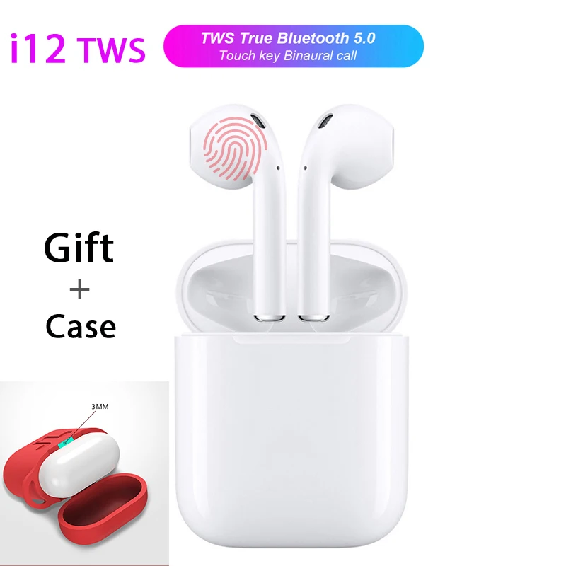 Беспроводные bluetooth-наушники i12 лучше чем i10 i11 i13 TWS для всех телефонов красивый
