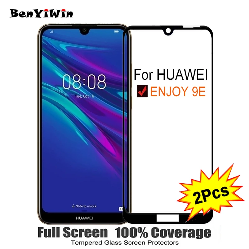 

2PCS Full Cover Screen Protector Tempered Glass For Huawei ENJOY 9E 6.09" 9H Protective glass For Huawei ENJOY 9e 9 E Film Case