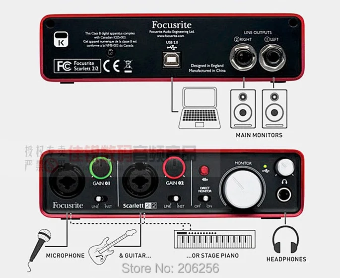 scarlett focusrite headphone jack