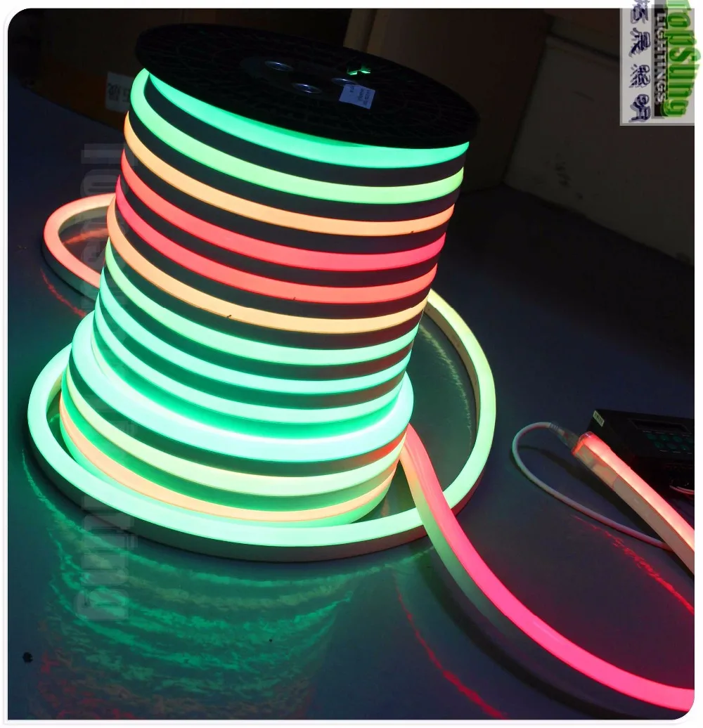 

24 volt chasing led neon strip digital neon flex magic neo-neon rope lightings 5050 SMD 10 pixel /M neonflex DMX SPI controller