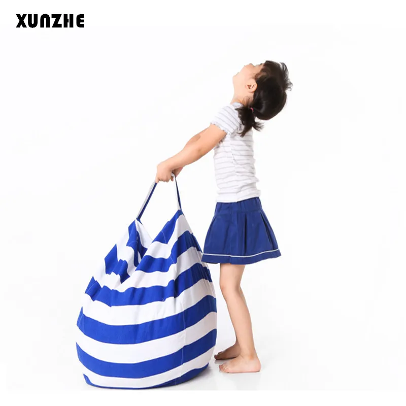 Большая сумка для хранения XUNZHE, Наполняемый мешок для хранения игрушек-животных, набивной Детский плюшевый органайзер для игрушек диаметром 61 см