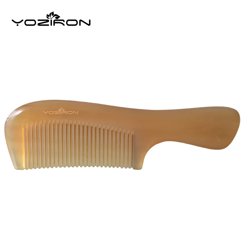 YOZIRON Handmade Natural sheep horn comb for hair massage with thicken