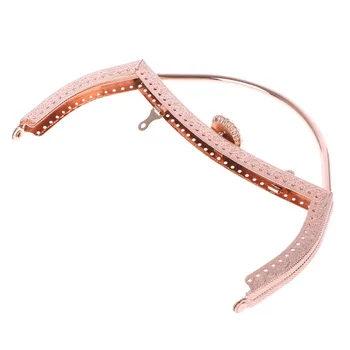 

THINKTHENDO 1PC Retro Metal Purse Bag DIY Craft Frame No Hole Clasp Lock Accessories 18cm 3TB00355