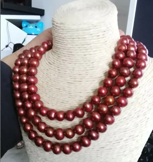 

10-11mm natural Australian south seas chocolate pearl necklace 45inch