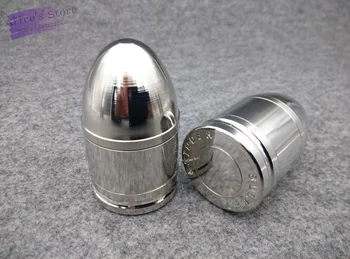 

Free Shipping 3pcs/lot (dia 4cm) Creative Bullet 3-layer Metal Herb Grinder Silver Tobacco Grinder Weed Cutting For Smoke GR036