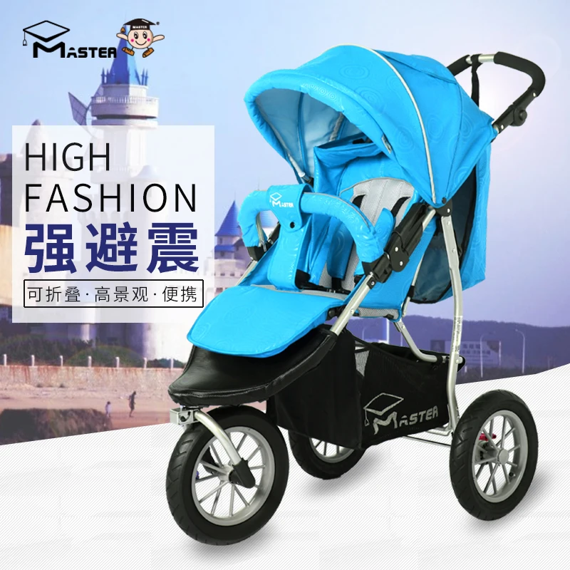 Коляска Babyfond надувная трехколесная складная с высокой посадкой|Трехколесная