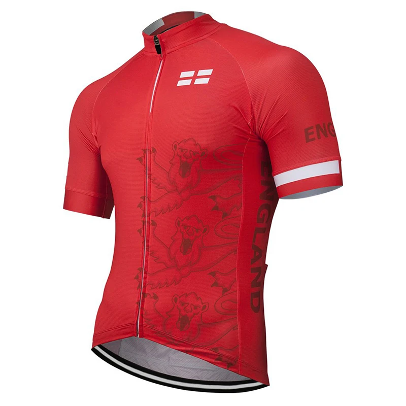 England Men Summer Red Cycling Jersey 2019 Team Customized Bike Road
