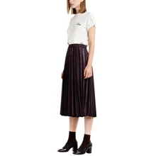 2017 New Arrived Women Spring And Summer Solid Color Skirt Casual Swing Mid-Calf Pleated Skirt Have 4 Color S7
