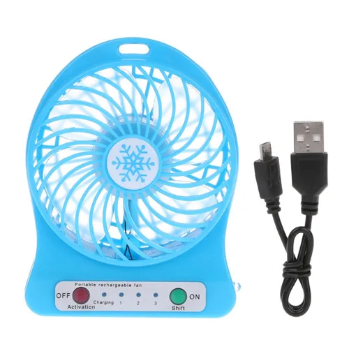 Портативный светодиодный светильник, мини-вентилятор, воздушный охладитель, мини-Настольный usb-вентилятор, usb-вентилятор - Цвет: 7HH200498-BL
