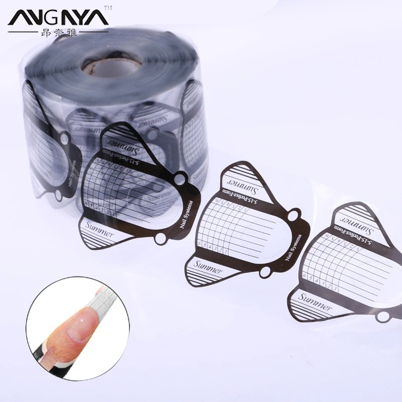 

ANGNYA 50/100Pcs Penguin Shape Clear Nail Art French Acrylic UV Gel Tips Extension Builder Form Guide Stencil Manicure Tool A142