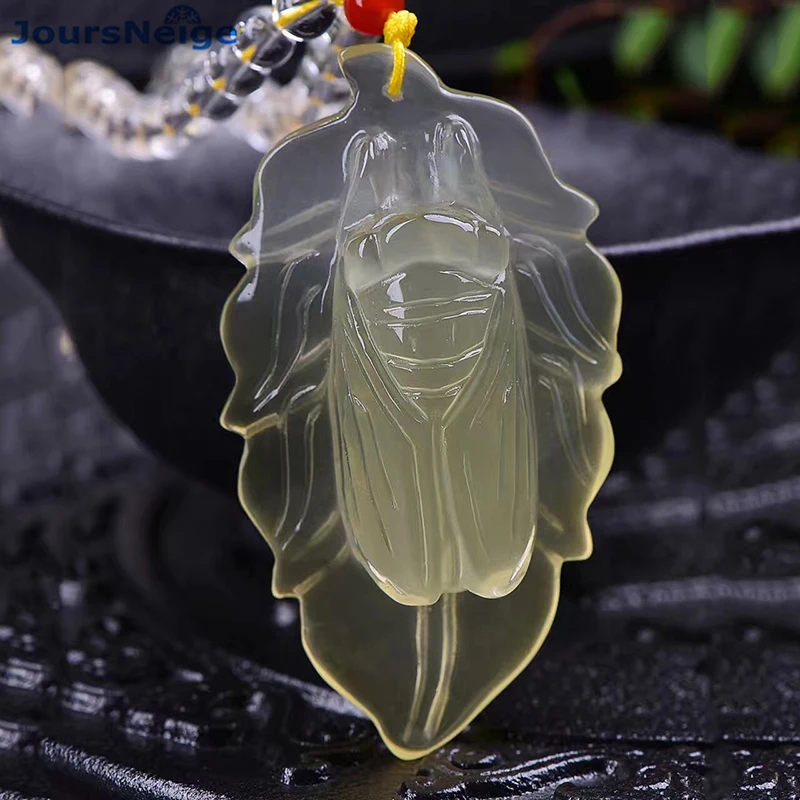 

Wholesale Yellow Natural Crystal Pendants Cicada Pendant Necklace Sweater Chain Lucky Overnight Riches for Women Men Jewelry