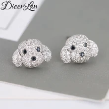 Dieerlan корейской моды 925 пробы серебряные серьги для собак для Для женщин Свадебные украшения S925 сережки с кристаллами Brincos Brinco
