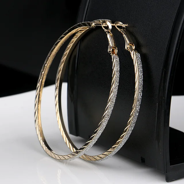 6cm Gold Silver Hoop Earrings Round Dangle Earring Crystal 6cm Gold Silver Hoop Earrings Round Dangle Earring Crystal Diamante Jewelry Women Penntes Er923