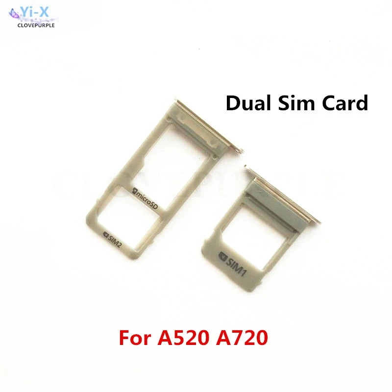 Лоток для одной/двух SIM карт слот Micro SD держатель адаптер Samsung Galaxy A520 A720 A5 2017 A7