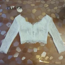 Zyllgf Свадебные куртка v-образным вырезом Болеро Dentelle Mariage женщина Болеро Mariage MANCHES Longues из Китая WBJ4