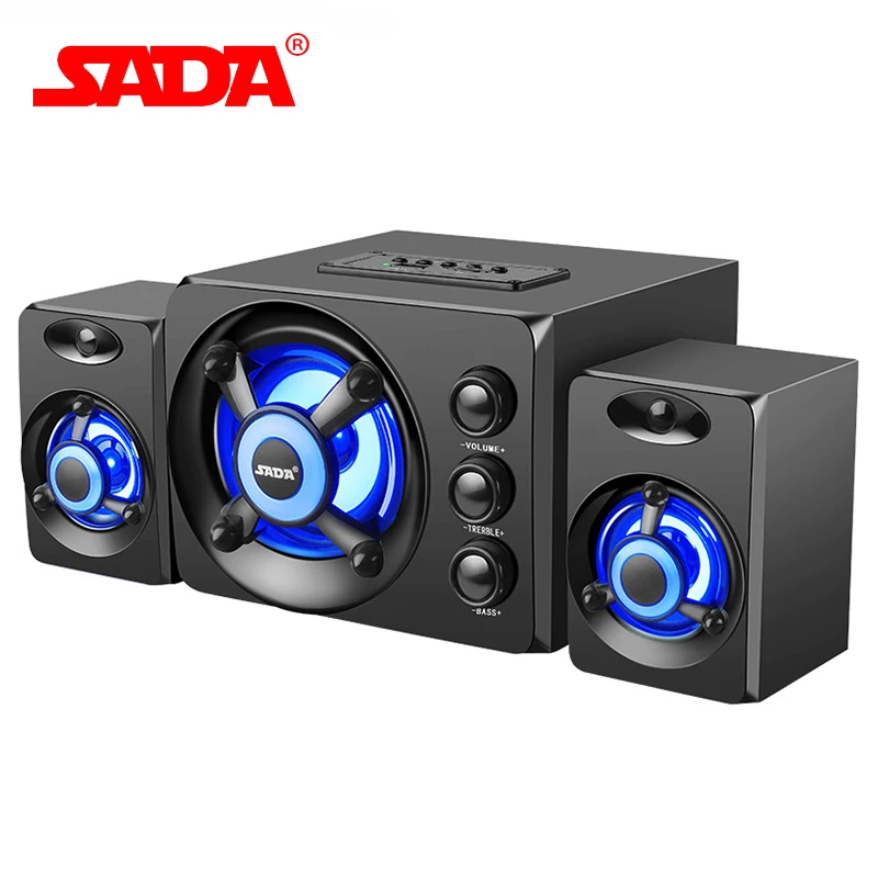 SADA D 208 USB Bluetooth динамик Красочный Светодиодный свет Стерео тяжелый бас HiFi 3D