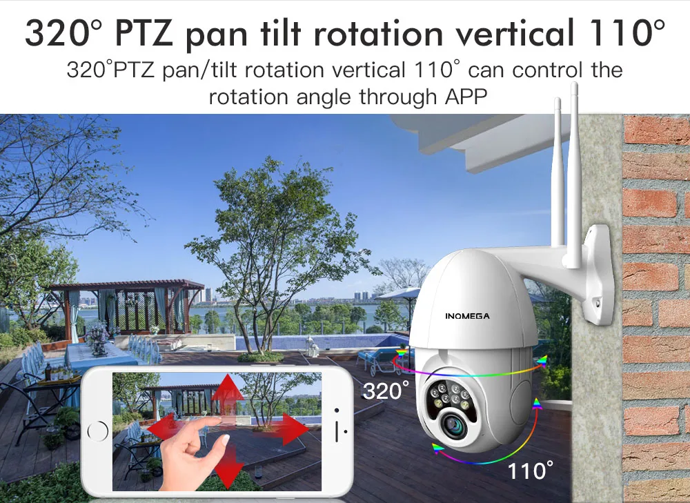 INQMEGA 4X Zoom PTZ IP камера 1080P наружная скоростная купольная беспроводная камера безопасности Wi-Fi камера наружная Pan Tilt Всепогодная камера системы видеонаблюдения