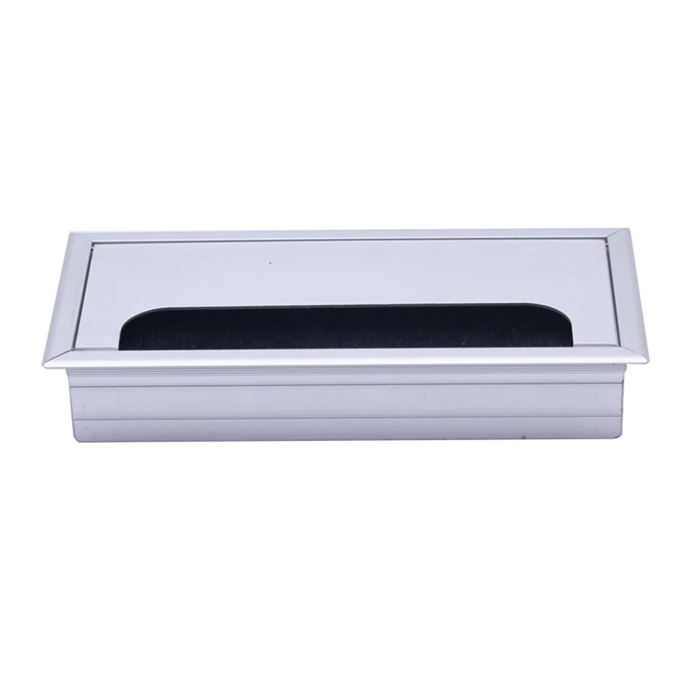 

Aluminum Alloy Square Wire Hole Cover Desktop Desk Threading Box LO88