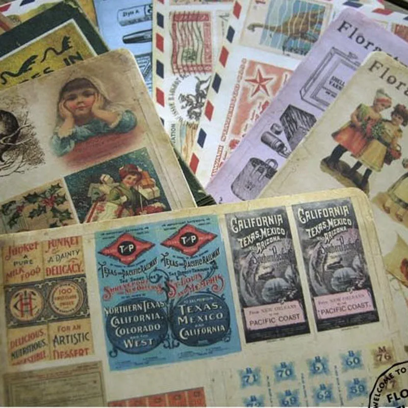 

10sheets Deco Vintage Retro Paper Sticker DIY Scrapbooking Diary Notebook Seal Stickers Party Decor Sticker Label