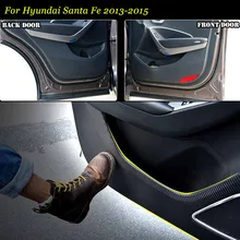 4 шт. Новые Внутренние двери из углеродного волокна боковой край анти-удар защита колодки наклейка для hyundai Santa Fe 2013