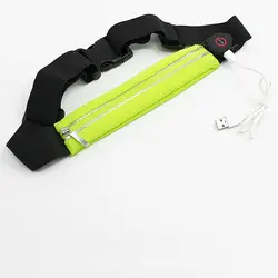 Унисекс непромокаемая Повседневная поясная сумка для занятий спортом ночной бег USB карманы Led Shine Pouch