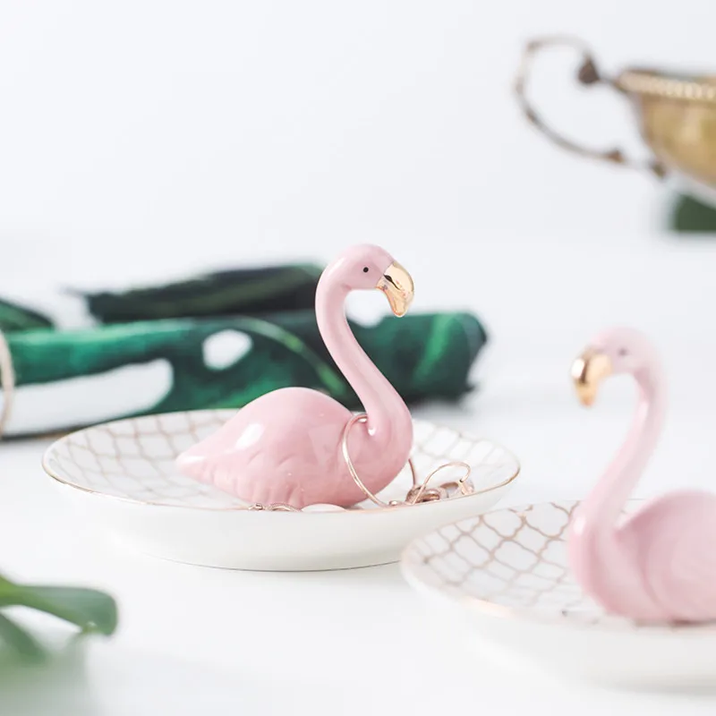 Stereoscopic Flamingo Decorative Dish Plate Jewelry Dish (17)