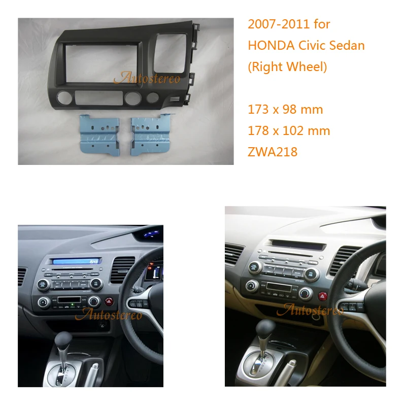 

Autostereo Car Radio Fascia for Honda Civic Sedan Stereo Dash Kit Installation CD Trim Facia Face Plate Panel DVD Frame