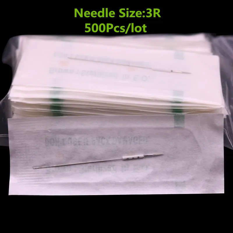 

Free Shipping 500Pcs/Box Good Quality Traditional Tattoo Needles Independent Package 3R Needles For Permanent Makeup Eyebrow Lip