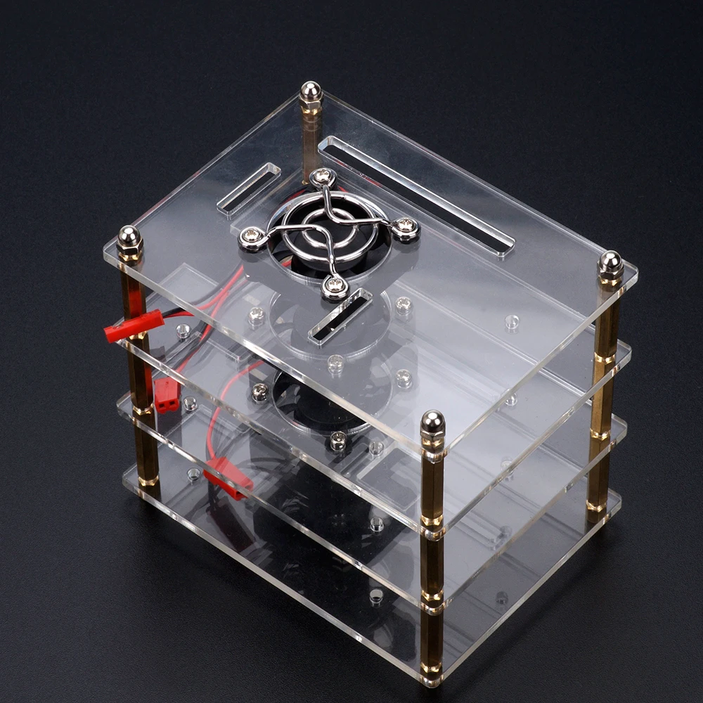3 слоя Raspberry Pi 3 Model B+ прозрачный акриловый корпус Корпус Корпуса+ 3 охлаждающего вентилятора защитная крышка для Raspberry Pi 3 Model B/2