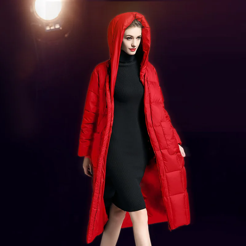 Poches gray Garder Printemps 2019 Douille Ob079 Au Capuchon Chaud Down Veste Long Black red Nouveau Femmes eam Col Mode Marée Vintage Pleine À Zipper De 7gd88fq