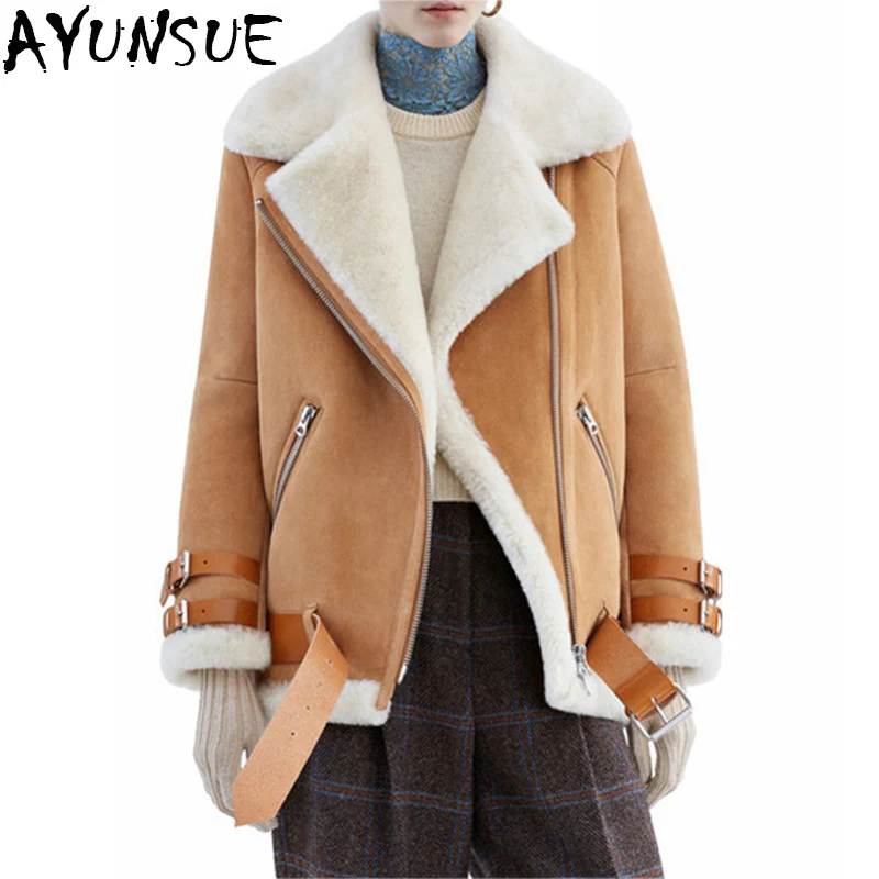 

AYUNSUE New 2019 Women Leather Jackets European 9 Colors Loose Faux Leather Jacket Female Overcoat Outwear invierno mujer LX2267