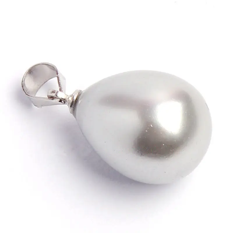 

New Genuine 12x16mm Natural Colorful South Sea Shell Pearl Drop Necklace Pendant