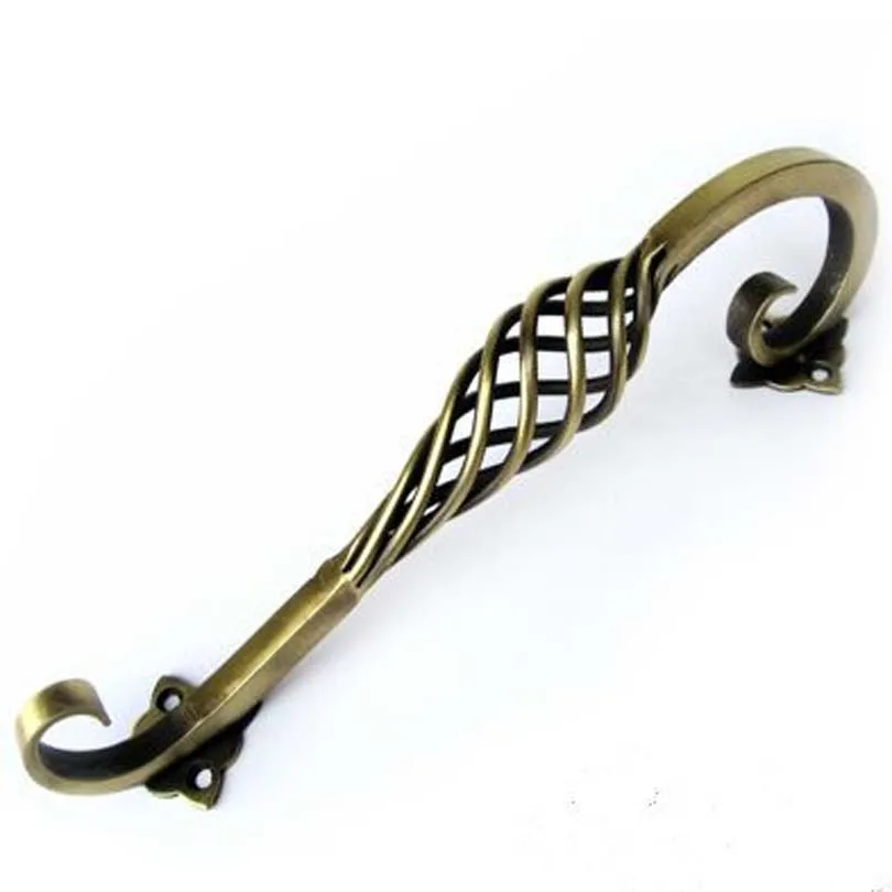 Compare Prices On Antique Brass Door Handles- Online Shopping/Buy 192mm antique brass birdcage Unfold Install large handle bronze kitchen cabinet wardrobe door pull 7.6