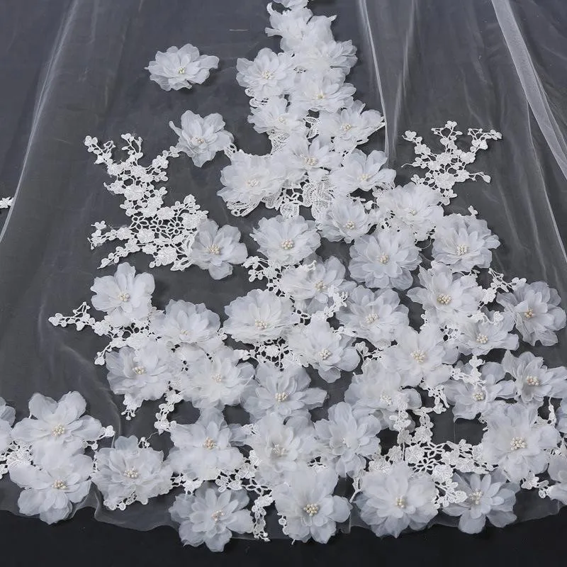 2018-cathedral-veil-for-wedding-dress-bridal-gown-3d-flowers-soft-tulle-white-ivory-tulle-one-layer-with-comb-5-meters-in-stock (4)