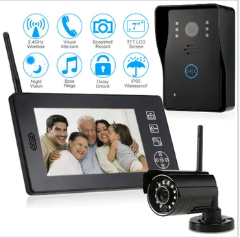 

7 Inch 2.4Ghz Wireless Video Door Phone With Water-Proof Camera