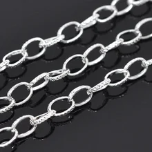 DoreenBeads посеребренные звенья-открытые цепи фурнитура 6x8 мм, продается в упаковке 1 м