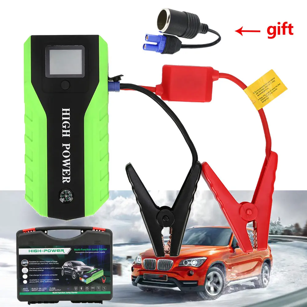 

89800mAh High Power Car Jump Starter Portable Starting Device Power Bank Car Charger For Car Battery Booster With LED Display