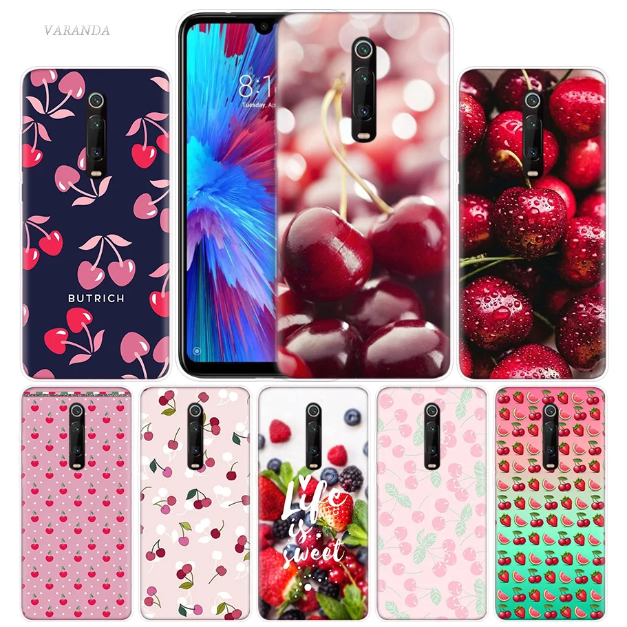 

Fruit of Food Cherry Case for Xiaomi Redmi Note 7 7S K20 Y3 GO S2 6 6A 7A 5 Pro MI Play A1 A2 8 Lite Poco F1 Silicone Phone Bags