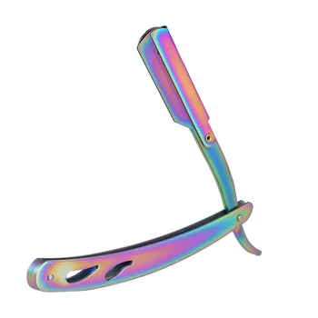 

Stainless Steel Men's Shaving Razor Straight Edge Folding Barber Face Hair Shaving Razor Hair Eyebrow Beard Shaver Shaving Tool