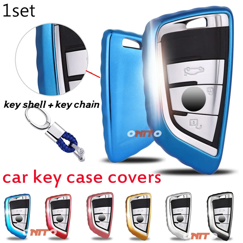 

1SET Smart 3 buttons Car Key Case For BMW X5 X6 218i F48 X1 F48 X4 X6 2016 2017 Protective TPU key Holder Shell Unisex Colorful