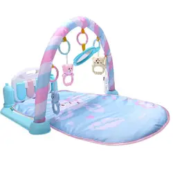 Фитнес Бодибилдинг рамка педаль Пианино музыкальный игровой коврик одеяло детские развивающие игры игрушка для 0-36 месяцев ребенок (синий)