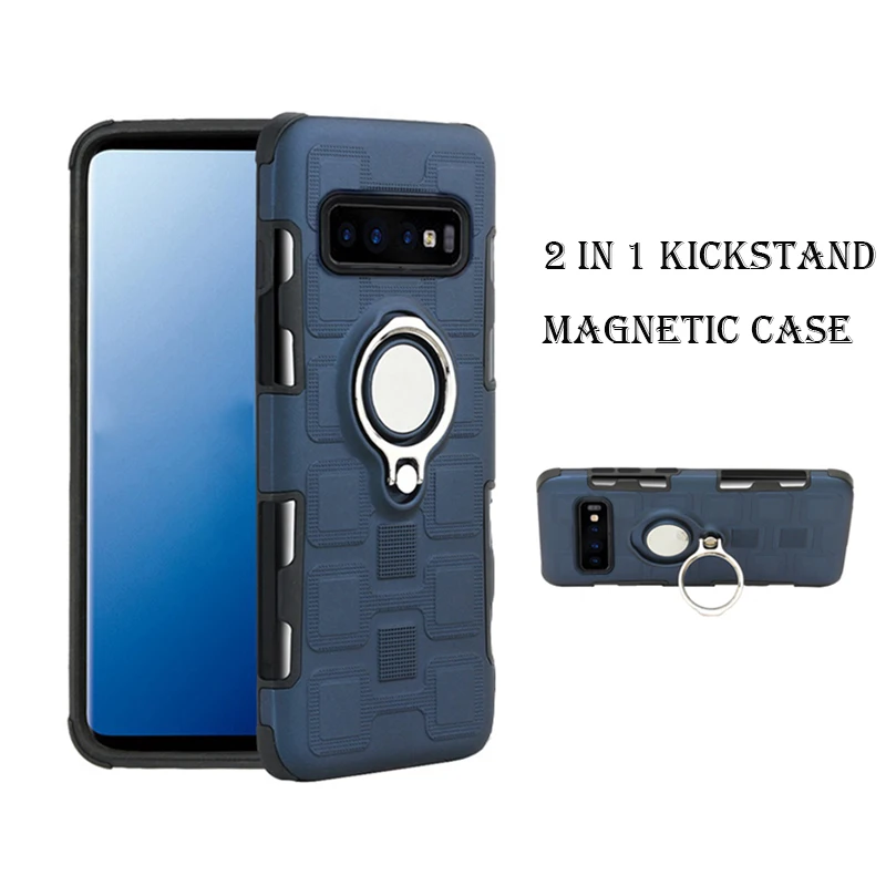 Подставка чехол на магните для samsung Galaxy S10e 2 в 1 Капа телефона с кольцевым S10 S8 S9 Plus