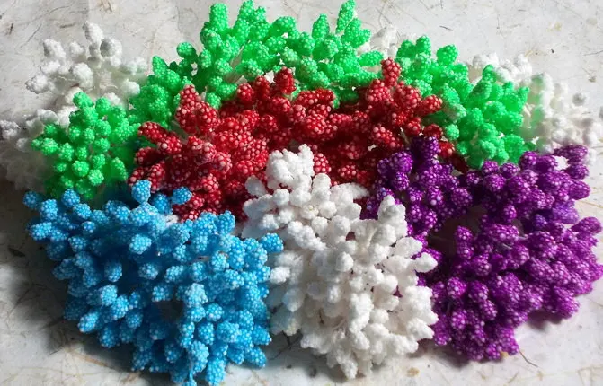 80 Bundles of Artificial Double Sided foam cone tip flower Floral Stamen mixed colors | Украшения и аксессуары