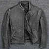 Free shipping.Brand Classic casual style cowhide jacket,mens 100% genuine leather clothesvintage quality biker leather coat. ► Photo 2/5